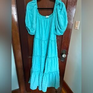 Puff sleeve maxi dress